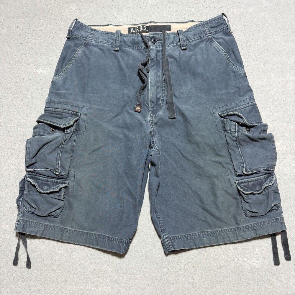 VTG Y2k Abercrombie & Fitch Cargo Shorts Navy Paratrooper Men’s 36 Utility